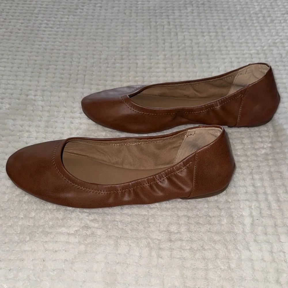 🥿 Amazon Essentials Brown Ballet Flats – Women’s Size 10.5